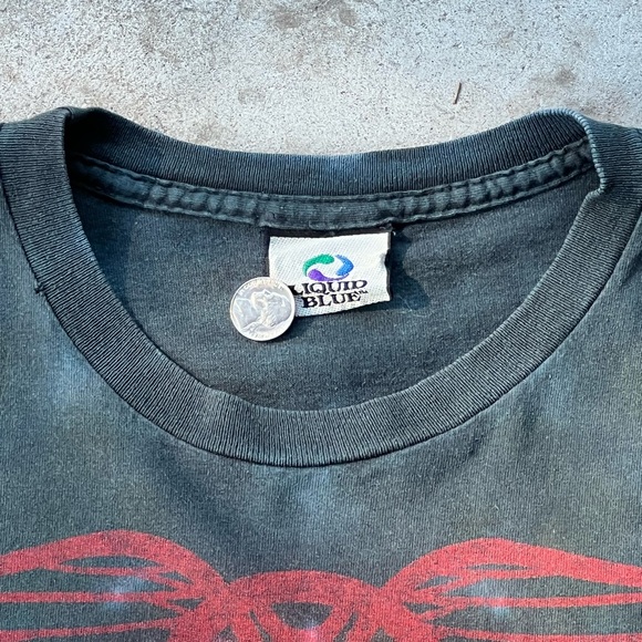 Vintage 90s single stitched tie die Aerosmith tshirt green yellow liquid blue - Picture 4 of 8